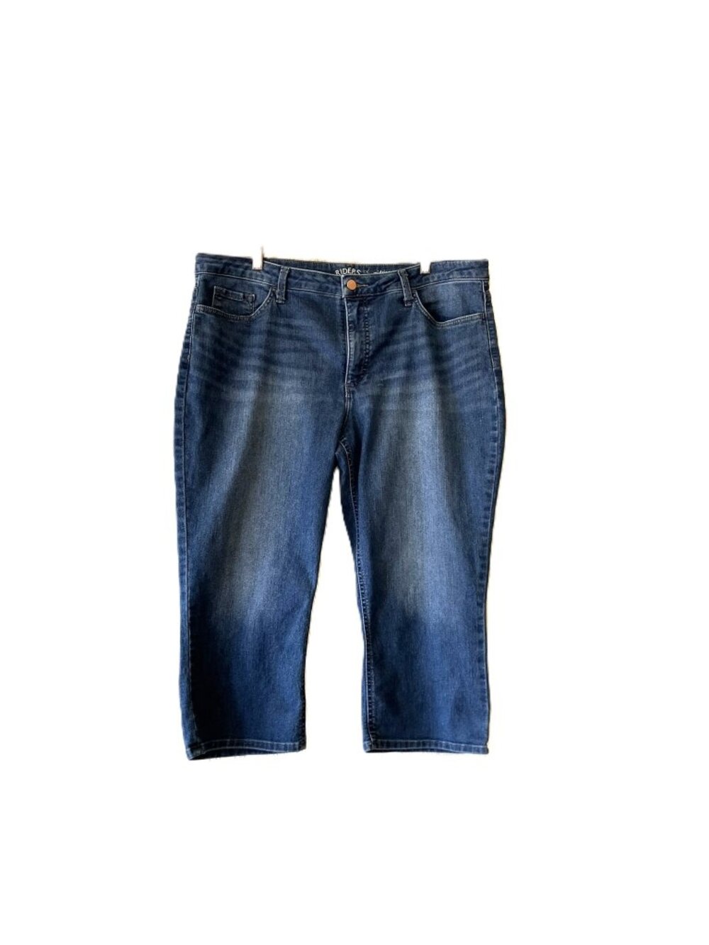 Riders by Lee Midrise Capri Jeans Women's Size 18M Medium Wash Stretch Denim
